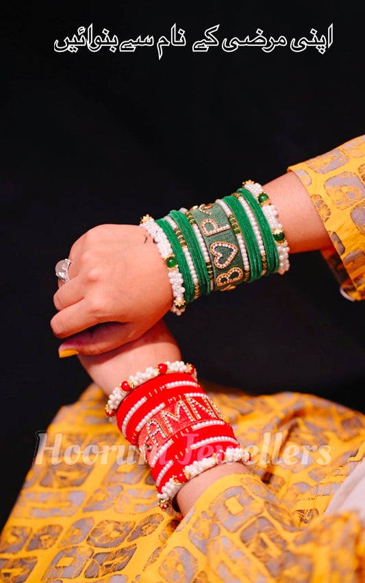 Stylish Stones Bangles/Chori Set