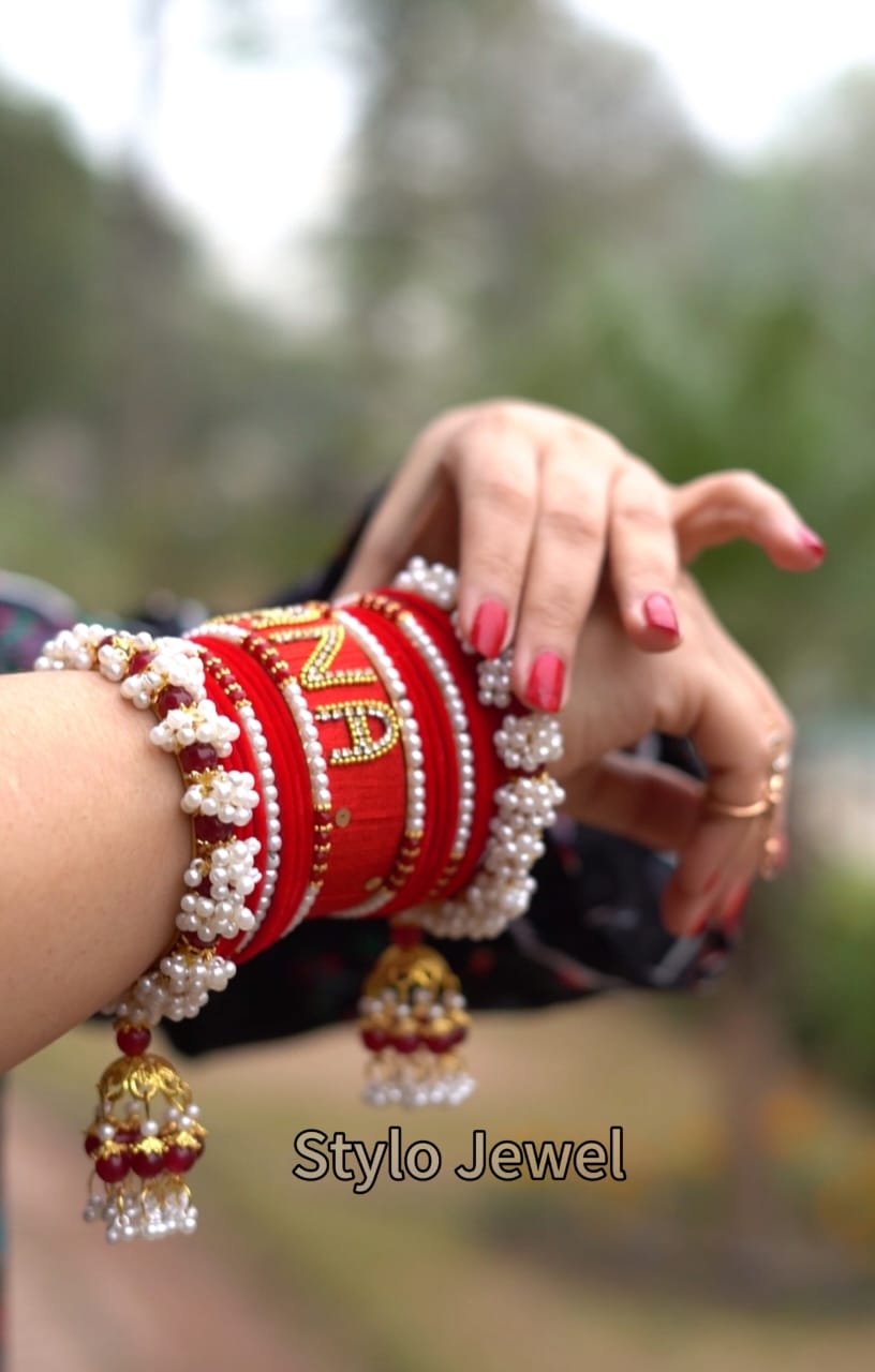 Stones Bangles/Chori Set